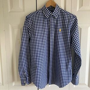 Ralph Lauren Blue Gingham Button Down Shirt Size M